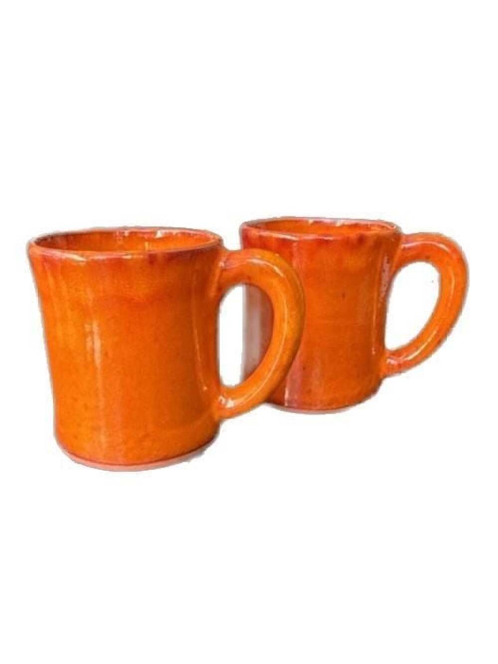 Danny Goren Vintage Handmade Artisan Burnt Orange Ceramic Mugs (Set of 2)